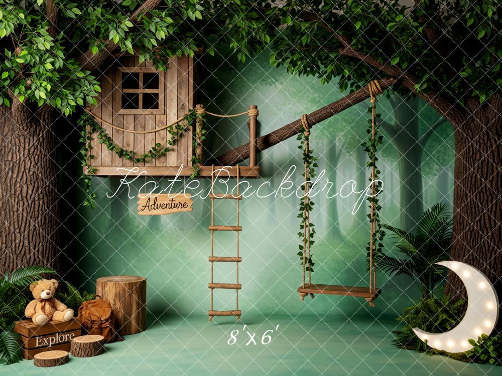 Kate Treehouse Swing Forest Moon Backdrop Designed by Patty Robert - Image 3