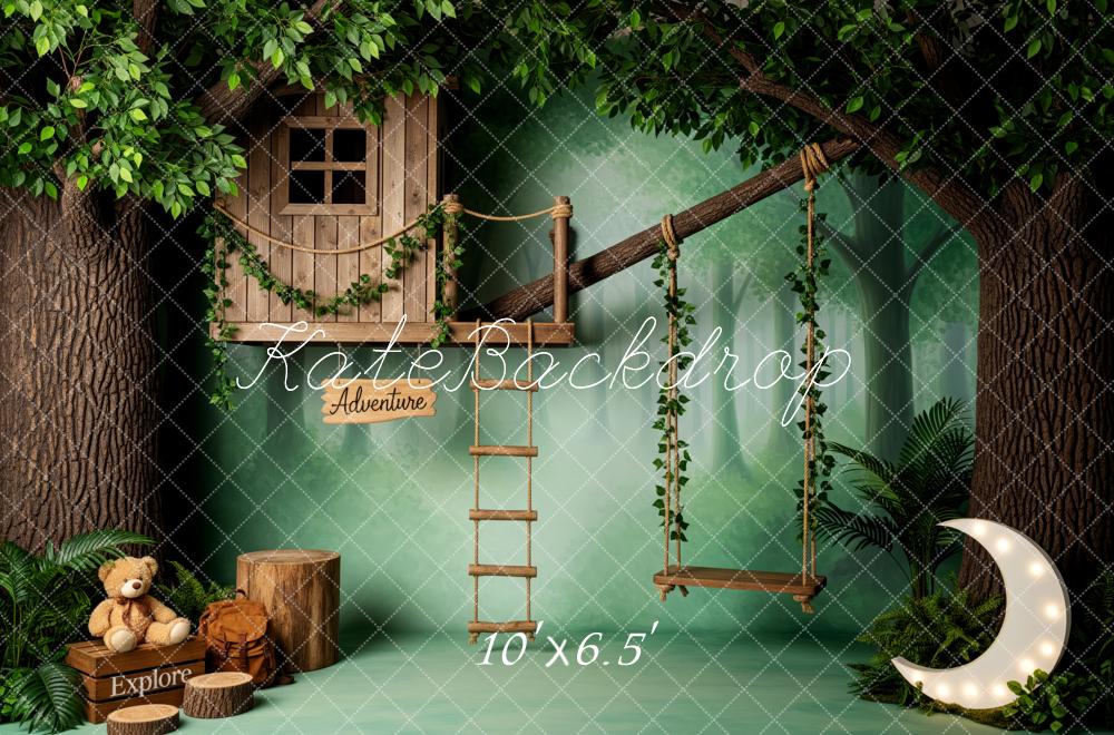Kate Treehouse Swing Forest Moon Backdrop Designed by Patty Robert - Image 4