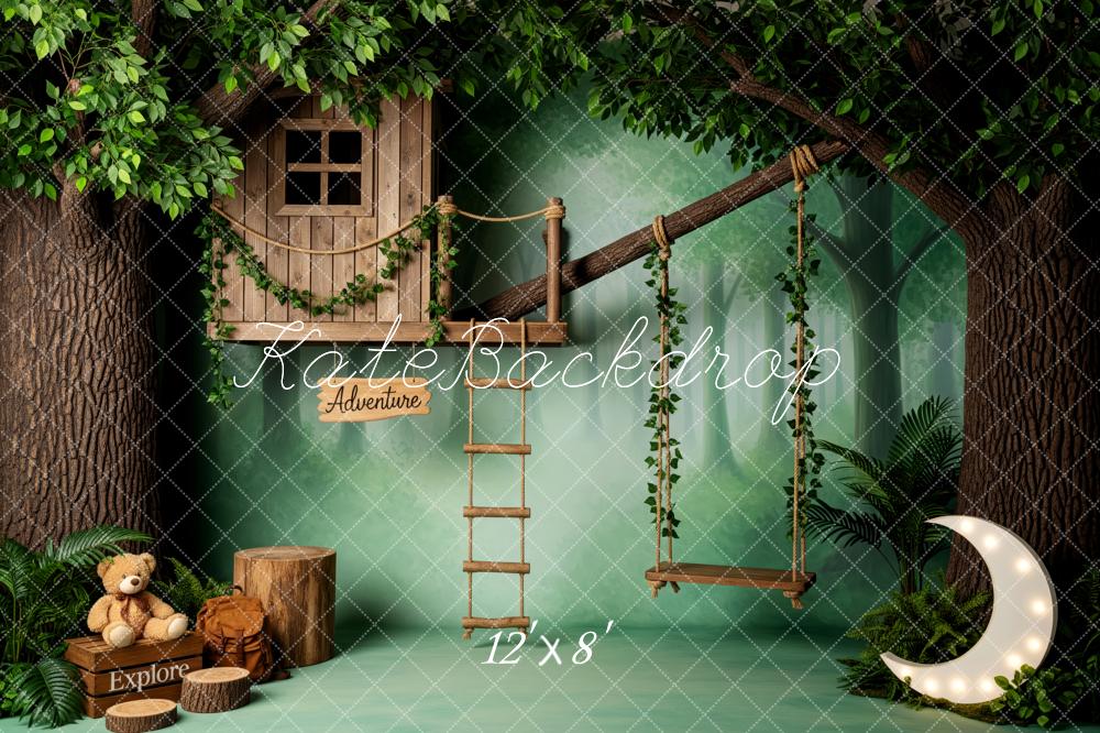 Kate Treehouse Swing Forest Moon Backdrop Designed by Patty Robert - Image 8