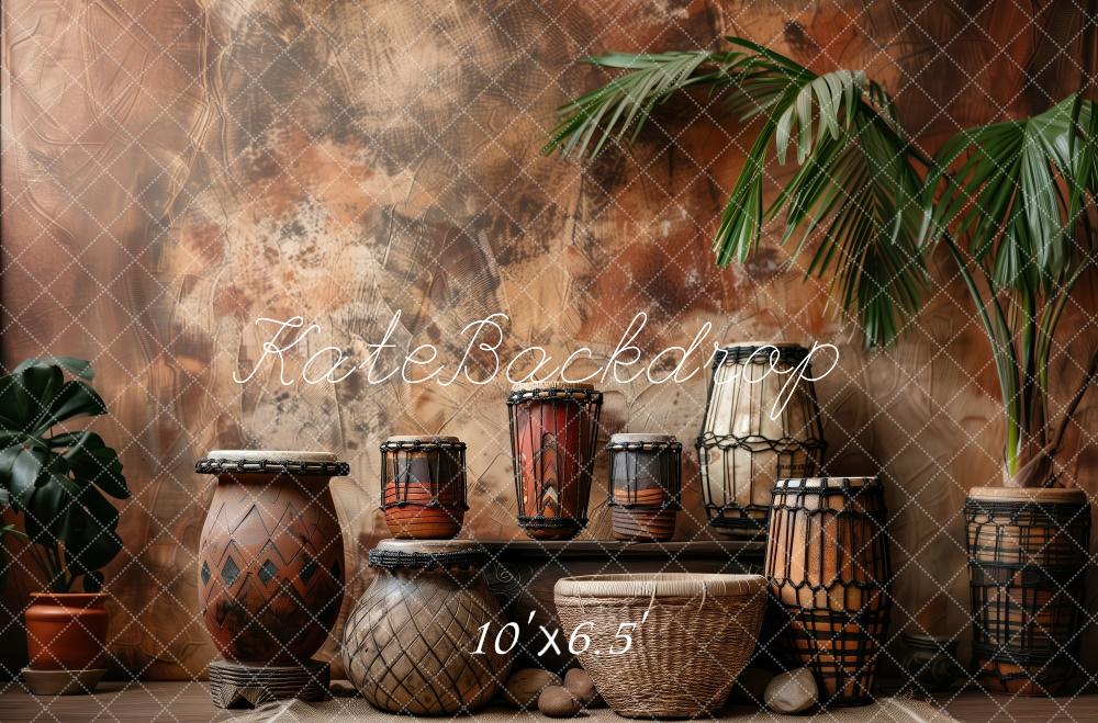 Kate Tropical African Pottery Backdrop Designed by Patty Robert - Image 4