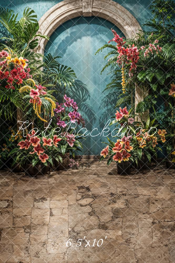 Kate Tropical Flower Arch Green Wall Backdrop Designed by Emetselch - Image 3