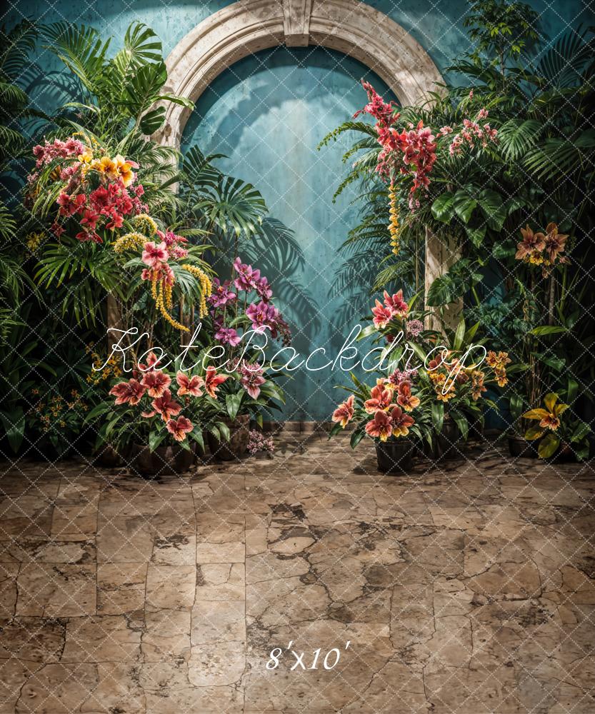 Kate Tropical Flower Arch Green Wall Backdrop Designed by Emetselch - Image 4