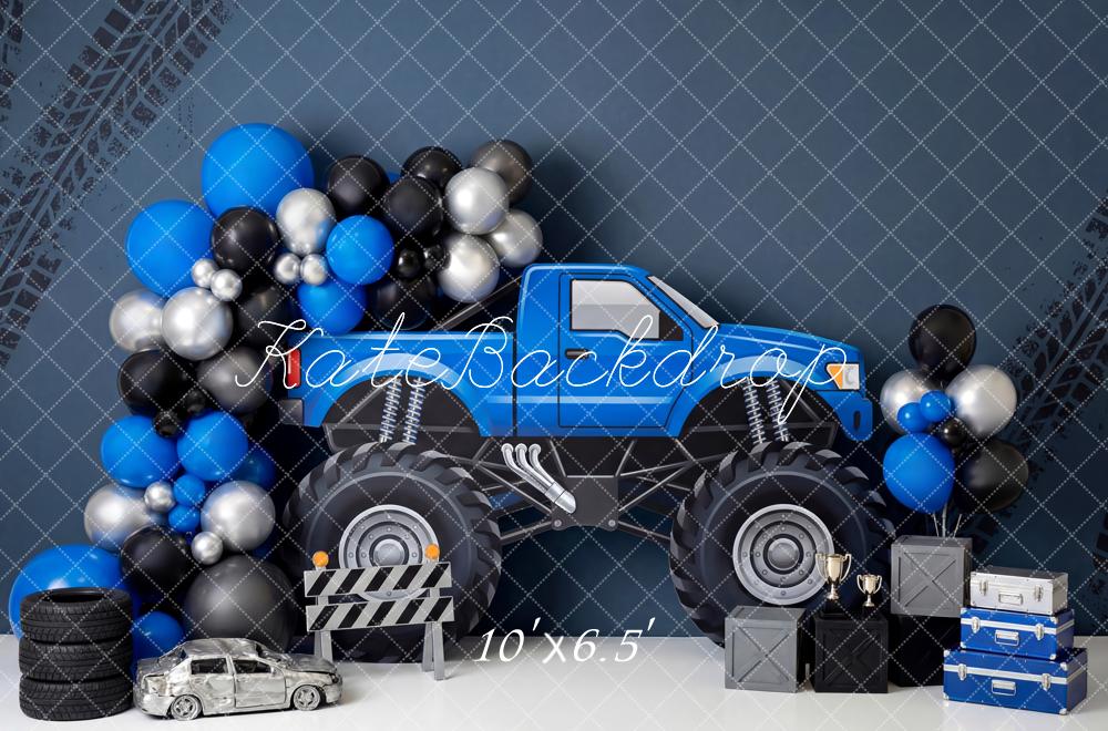 Kate Truck Balloon Trophy Tyres Fleece Backdrop Designed by Patty Robert - Image 2