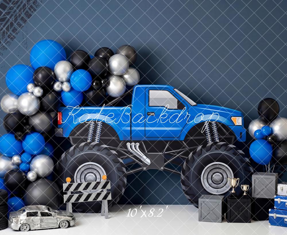 Kate Truck Balloon Trophy Tyres Fleece Backdrop Designed by Patty Robert - Image 3
