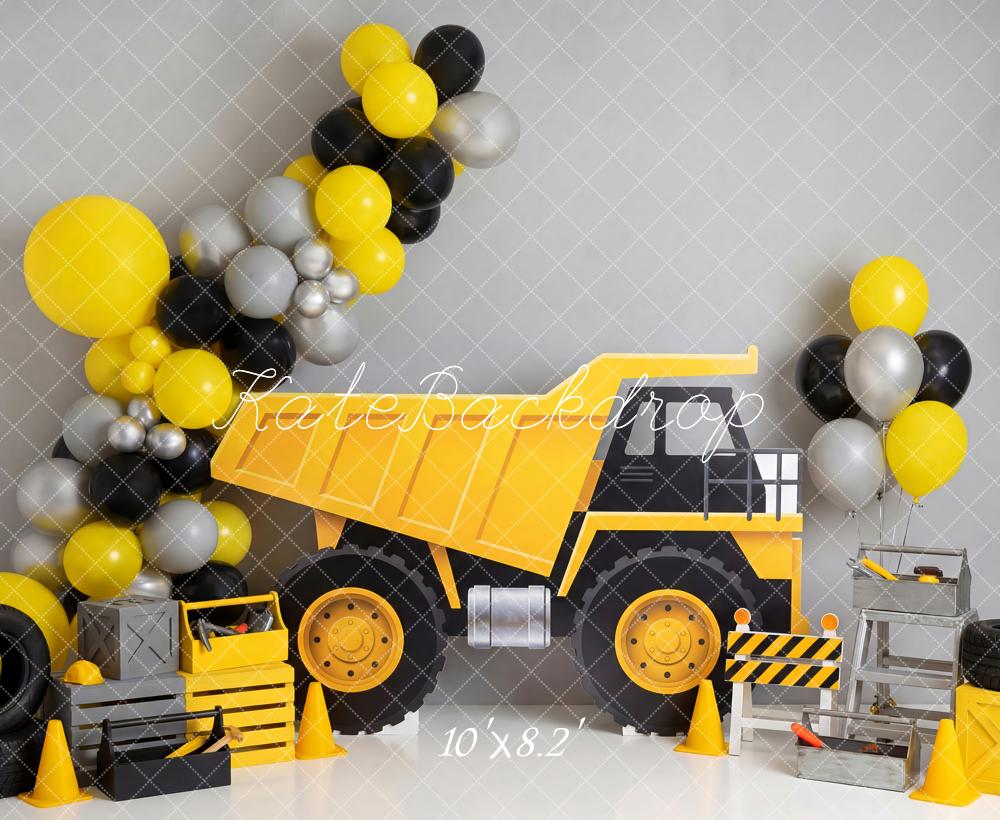 Kate Truck Balloons Tools Construction Fleece Backdrop Designed by Patty Robert - Image 3