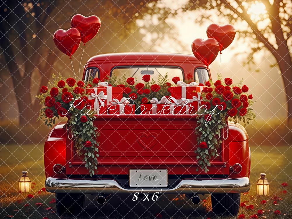 Kate Valentine Truck Roses Gift Heart Balloons Backdrop Designed by Patty Robert - Image 3