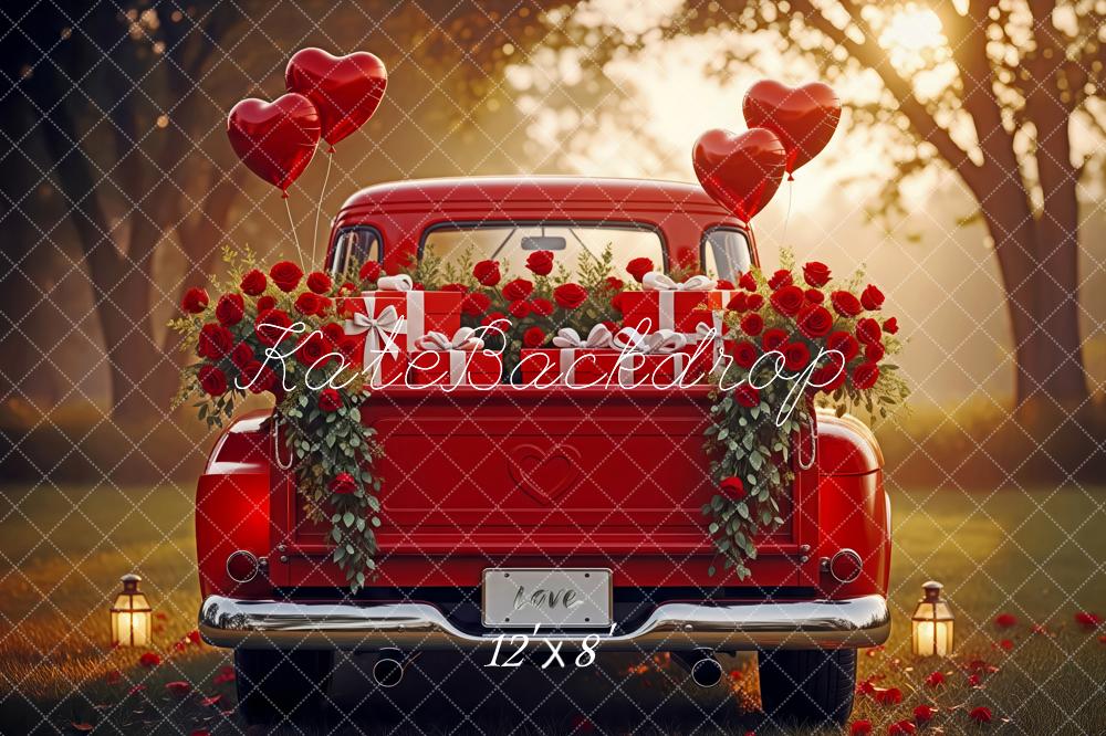 Kate Valentine Truck Roses Gift Heart Balloons Backdrop Designed by Patty Robert - Image 8