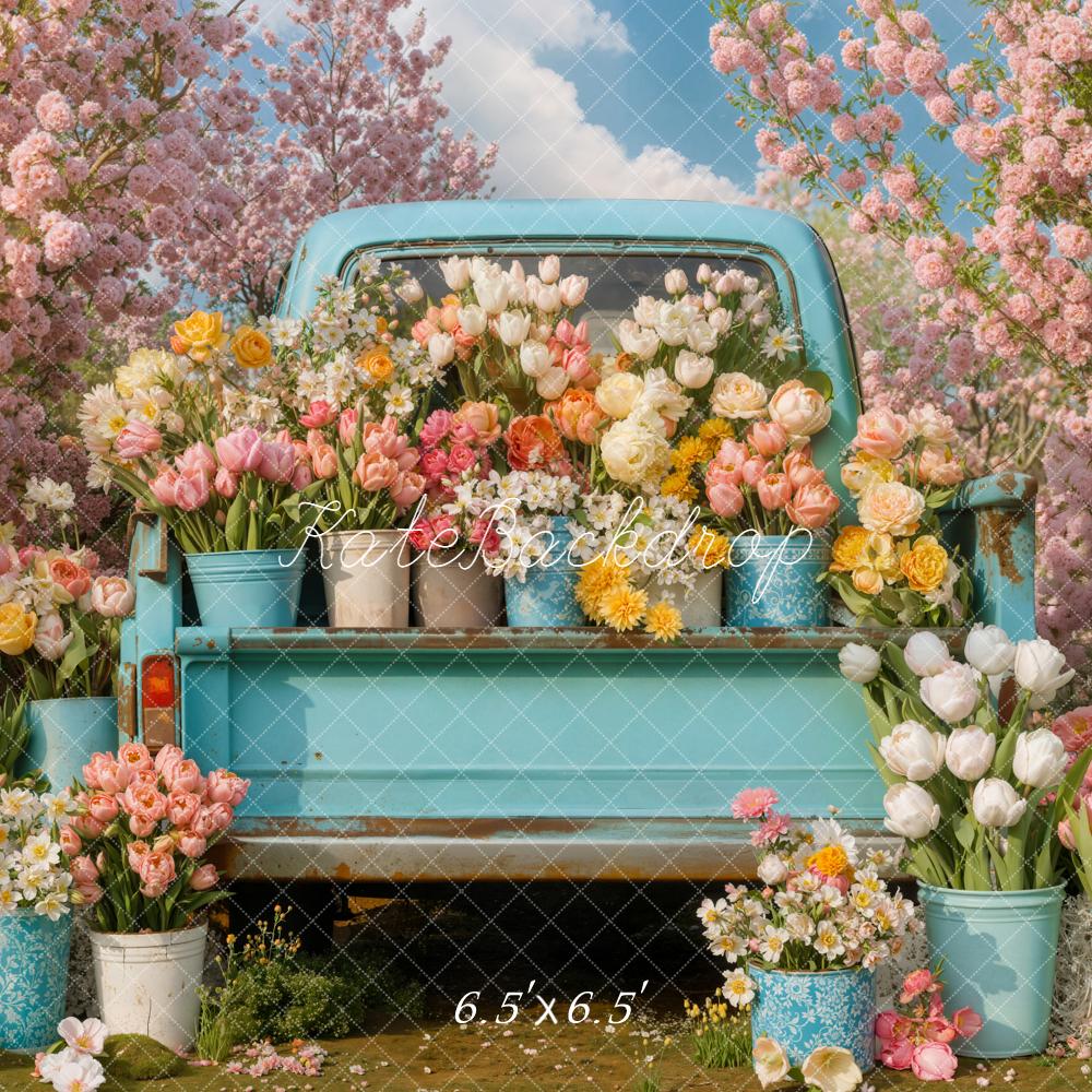 Kate Truck Spring Pink Blossoms Backdrop Designed by Emetselch - Image 2