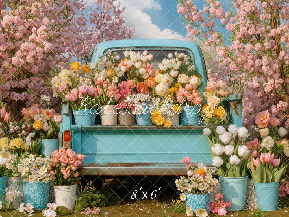 Kate Truck Spring Pink Blossoms Backdrop Designed by Emetselch - Image 3