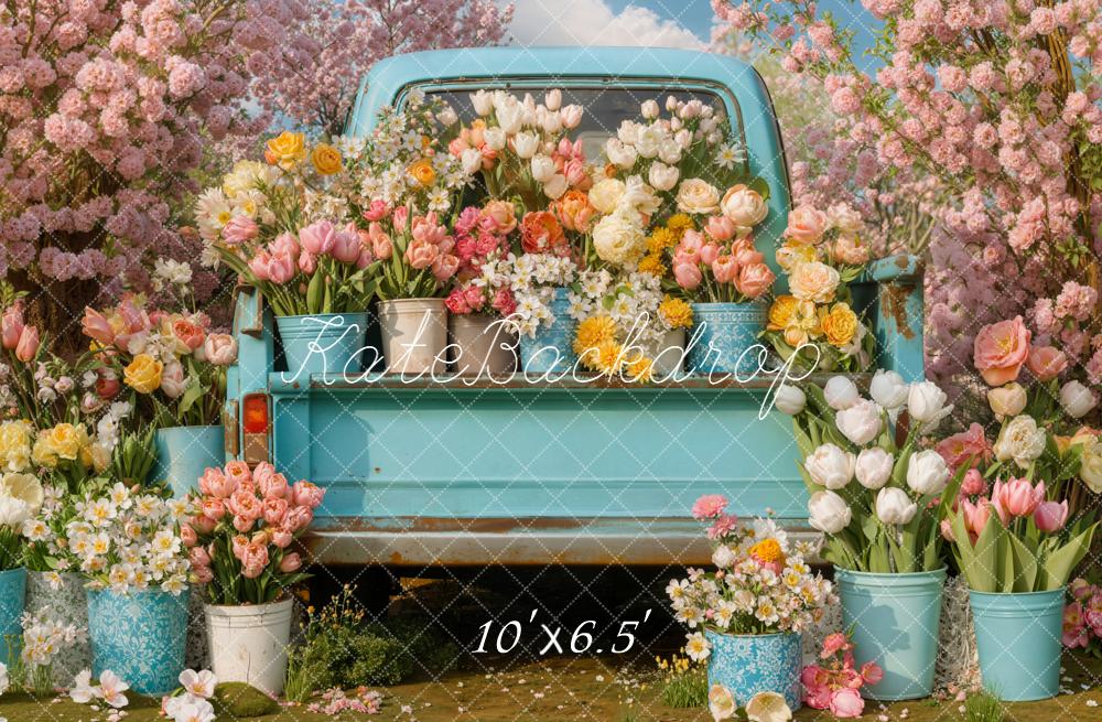 Kate Truck Spring Pink Blossoms Backdrop Designed by Emetselch - Image 4