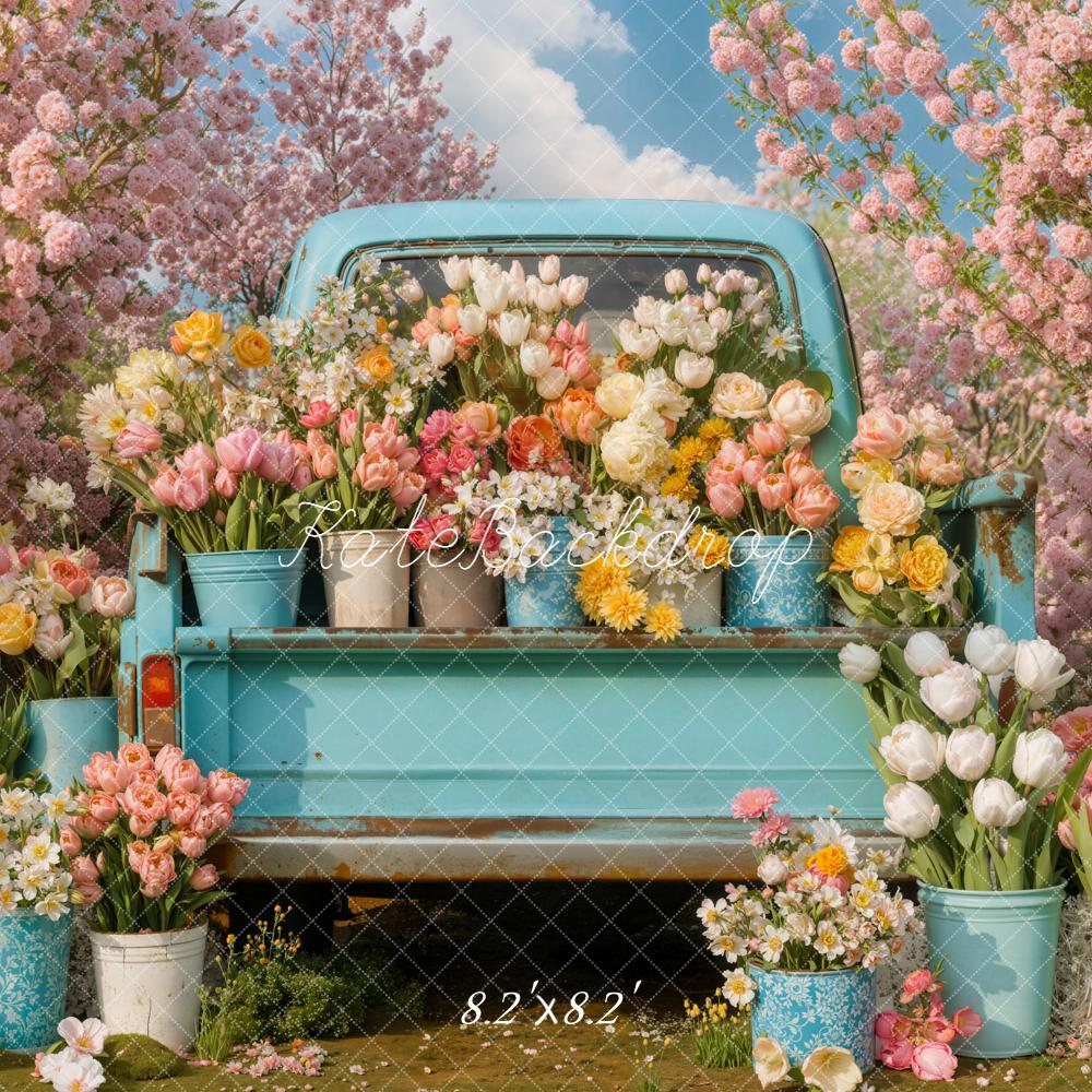 Kate Truck Spring Pink Blossoms Backdrop Designed by Emetselch - Image 5