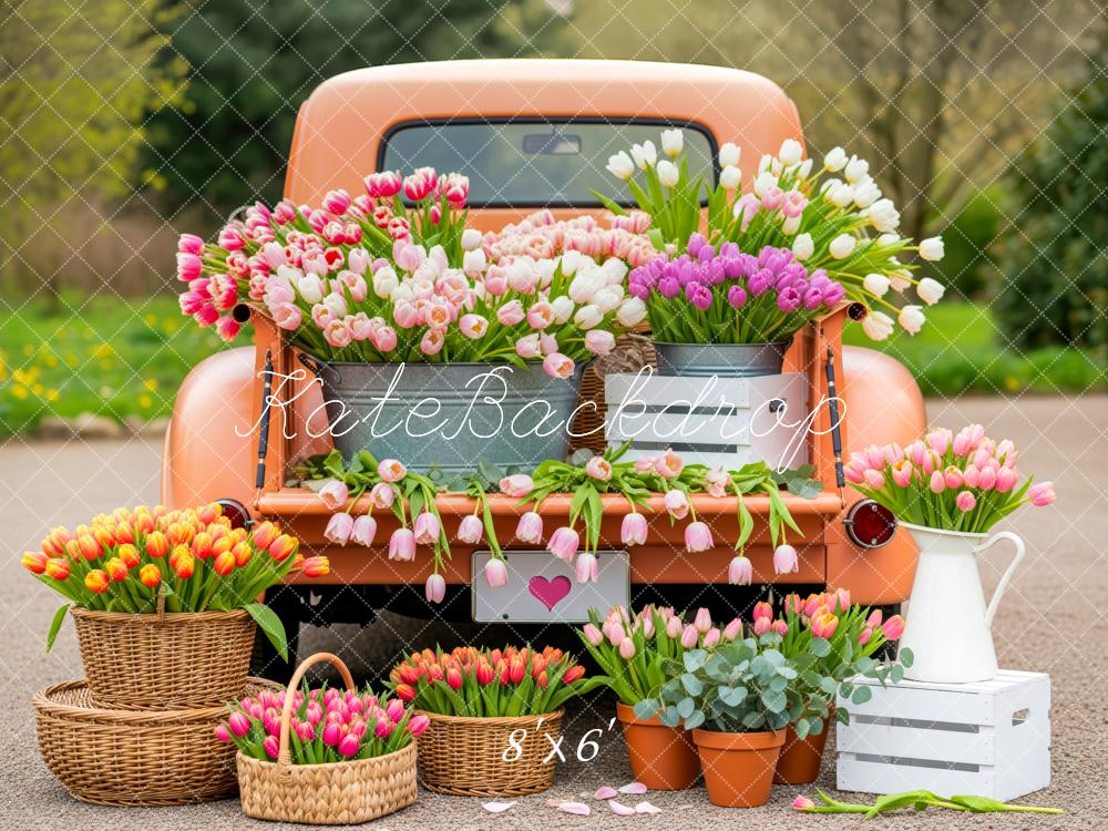 Kate Spring Truck Tulip Basket Backdrop Designed by Patty Robert - Image 3