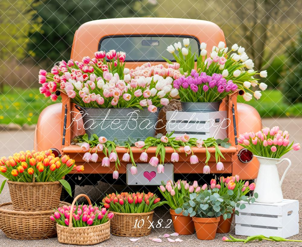 Kate Spring Truck Tulip Basket Backdrop Designed by Patty Robert - Image 6