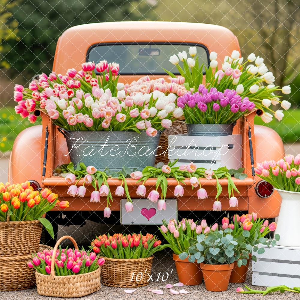 Kate Spring Truck Tulip Basket Backdrop Designed by Patty Robert - Image 7