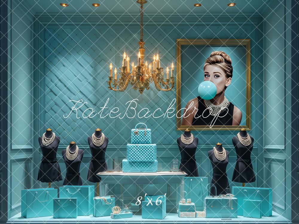 Kate Turquoise Luxury Cake Jewellery Backdrop Designed by Ashley Paul - Image 3
