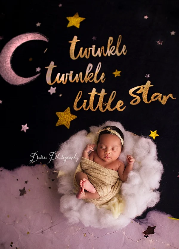 Kate Twinkle Stars night Children Baby Shower Backdrop for Photography Designed By Erin Larkins - Image 3