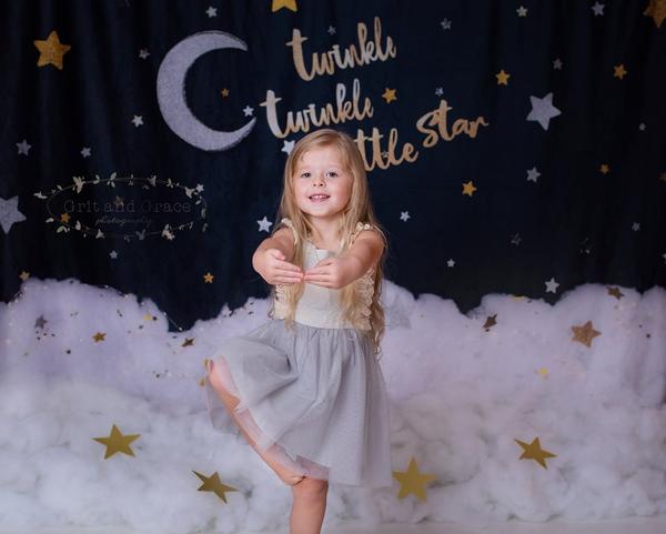 Kate Twinkle Stars night Children Baby Shower Backdrop for Photography Designed By Erin Larkins - Image 5