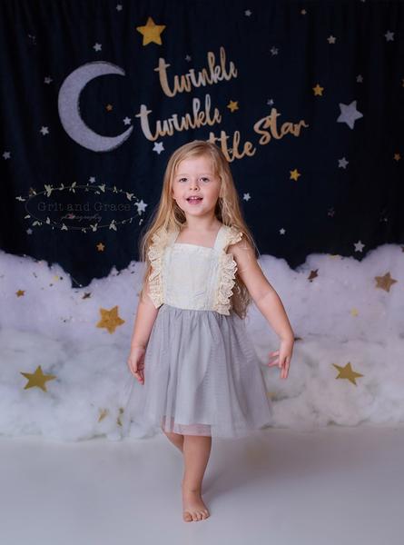 Kate Twinkle Stars night Children Baby Shower Backdrop for Photography Designed By Erin Larkins - Image 7