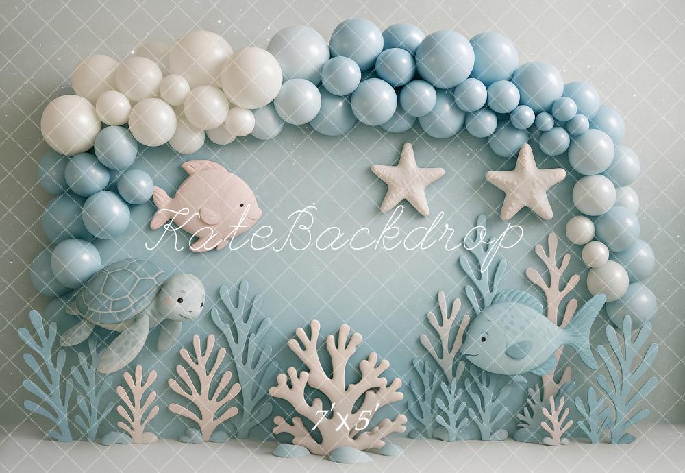 Kate Underwater Ocean Fish Turtle Backdrop Designed by Ashley Paul