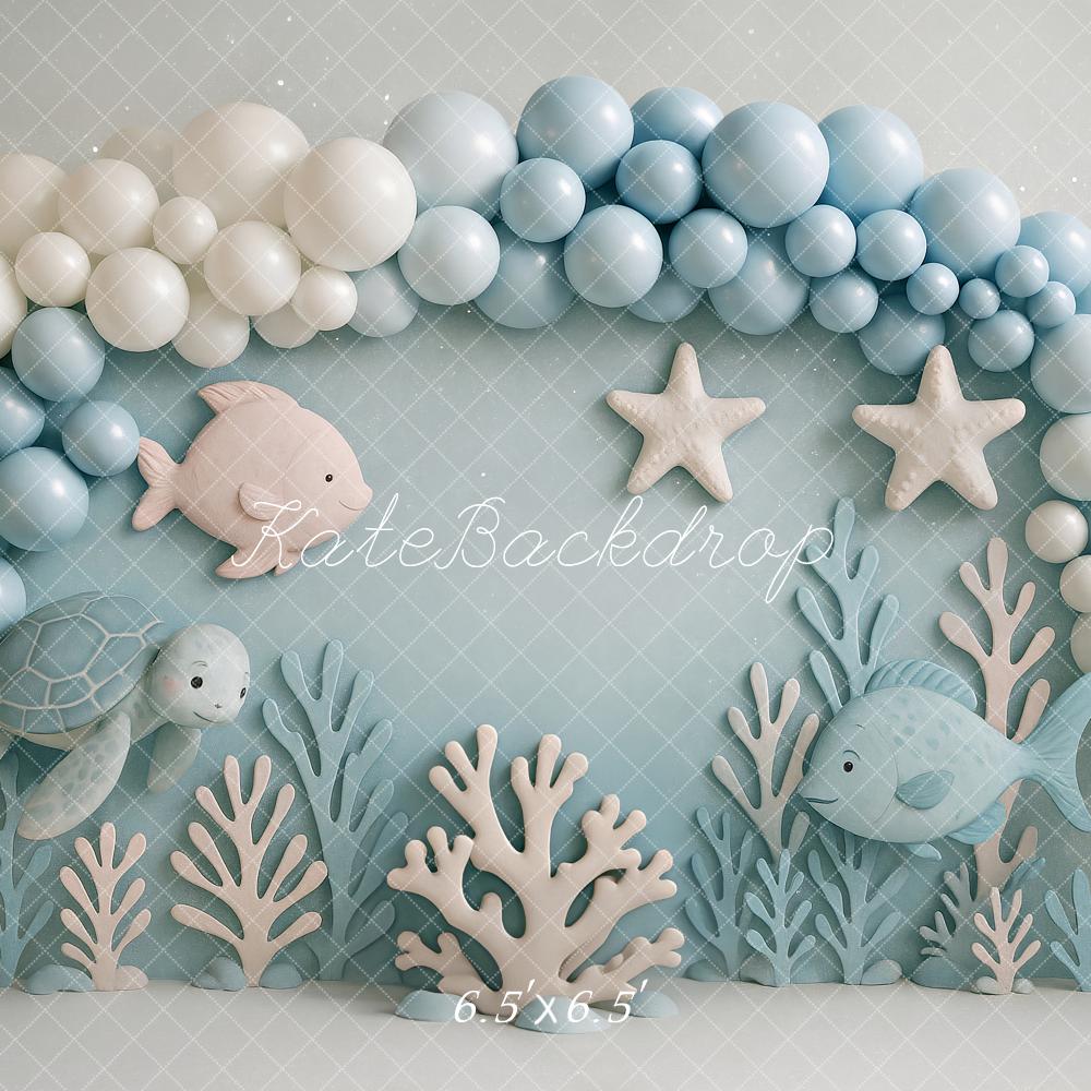 Kate Underwater Ocean Fish Turtle Backdrop Designed by Ashley Paul - Image 2