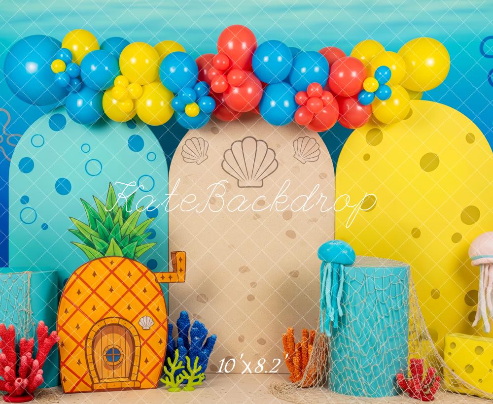 Kate Underwater Pineapple House Sea Shells Backdrop Designed by Patty Robert - Image 6