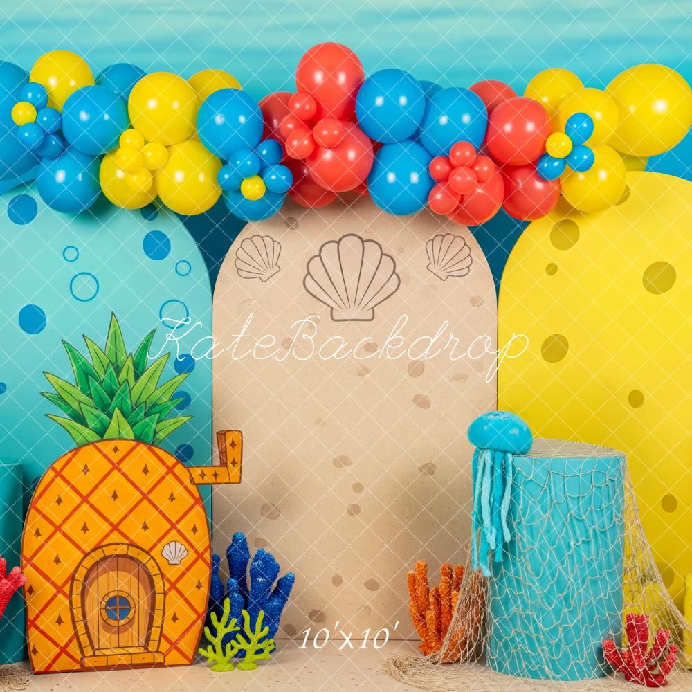 Kate Underwater Pineapple House Sea Shells Backdrop Designed by Patty Robert - Image 7