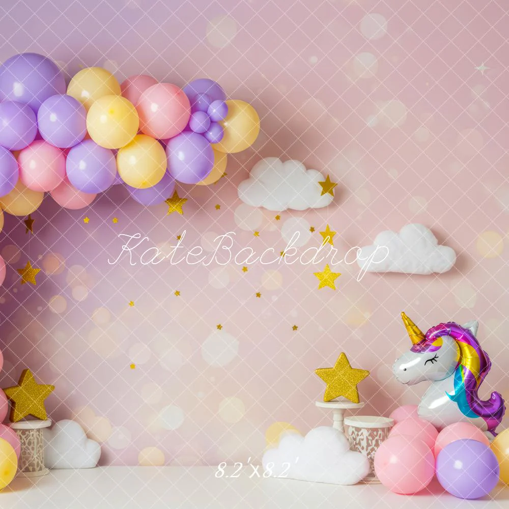 Kate Unicorn Balloon Arch Clouds Stars Backdrop Designed by Patty Robert - Image 5