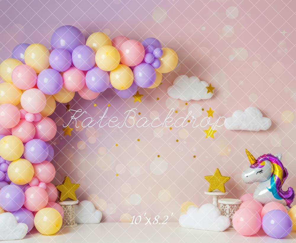 Kate Unicorn Balloon Arch Clouds Stars Backdrop Designed by Patty Robert - Image 6