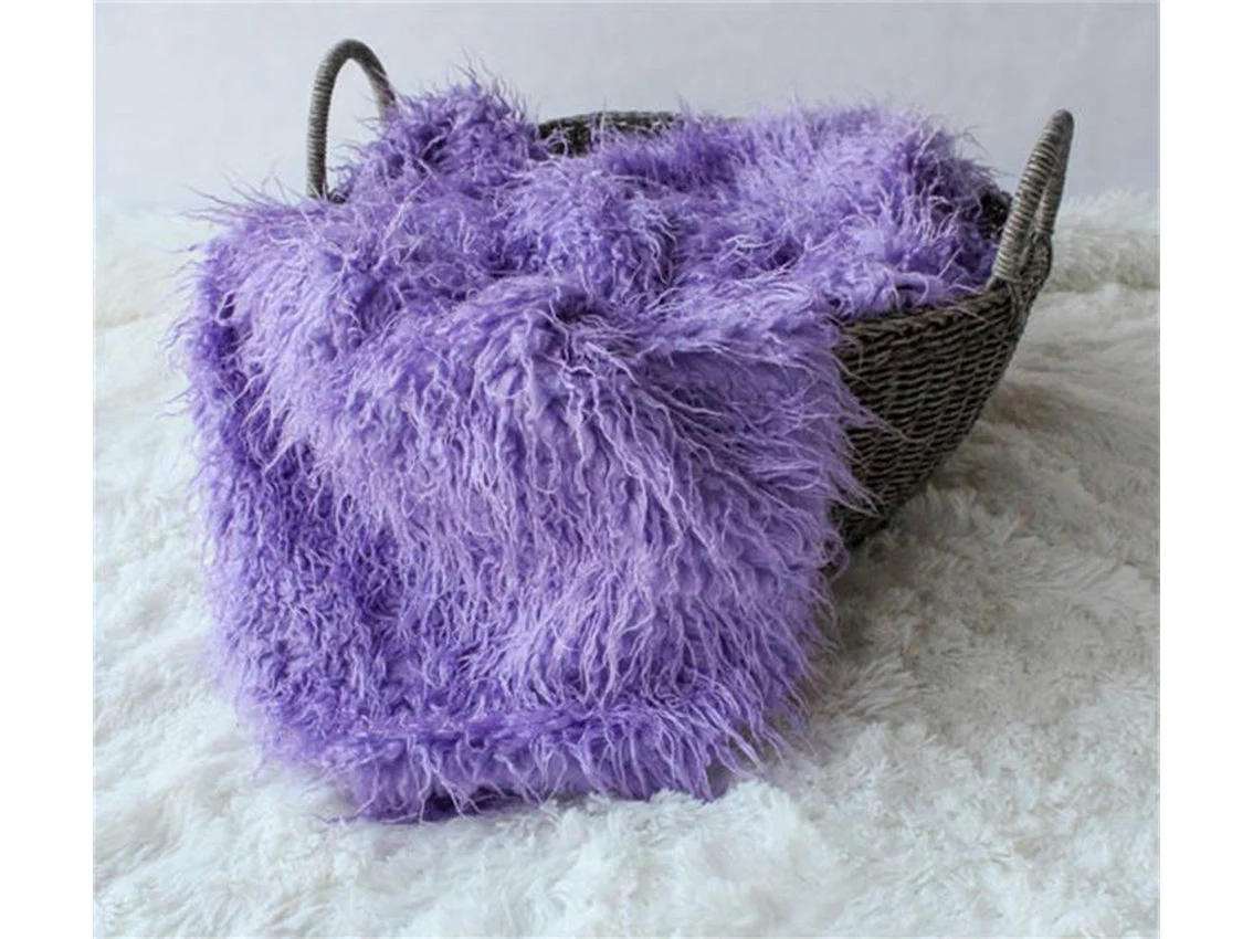 Kate Virous Color Long Faux Fur Blanket - Image 6