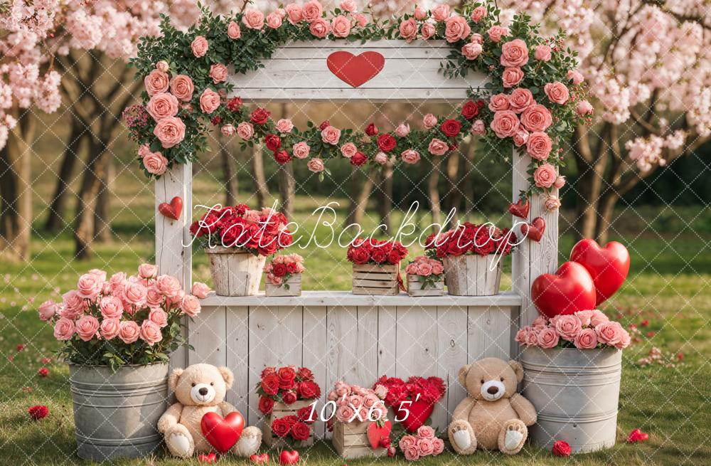 Kate Valentine Arch Teddy Bears Fleece Backdrop Designed by Emstselch - Image 2