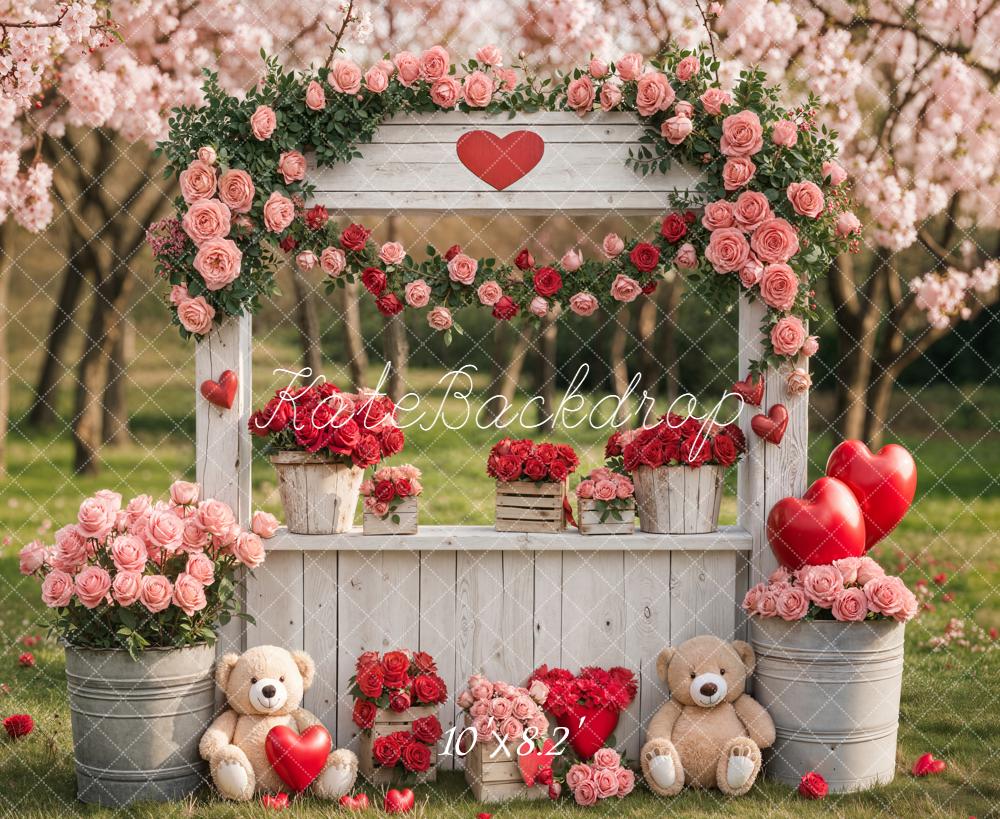 Kate Valentine Arch Teddy Bears Fleece Backdrop Designed by Emstselch - Image 3