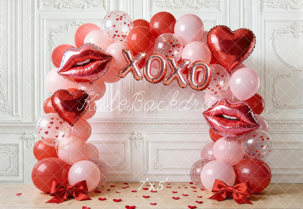 Kate Valentine Balloon Arch Red Pink Backdrop Designed by Emstselch