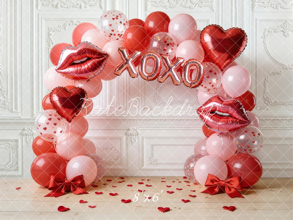 Kate Valentine Balloon Arch Red Pink Backdrop Designed by Emstselch - Image 3
