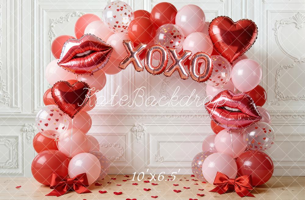 Kate Valentine Balloon Arch Red Pink Backdrop Designed by Emstselch - Image 4