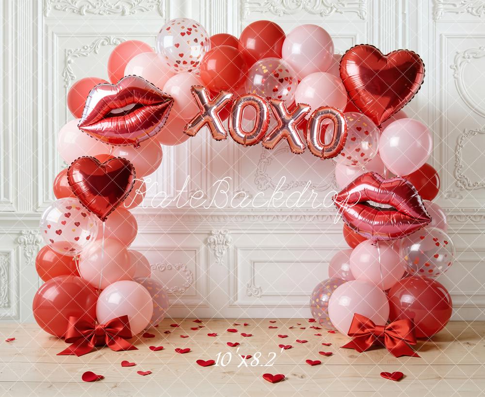 Kate Valentine Balloon Arch Red Pink Backdrop Designed by Emstselch - Image 6