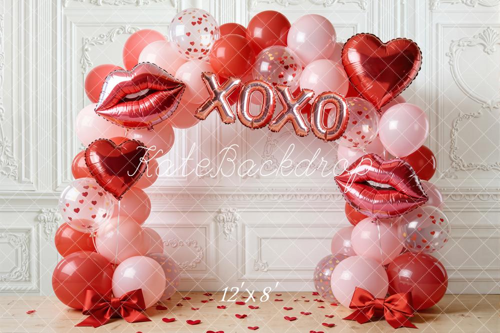 Kate Valentine Balloon Arch Red Pink Backdrop Designed by Emstselch - Image 8