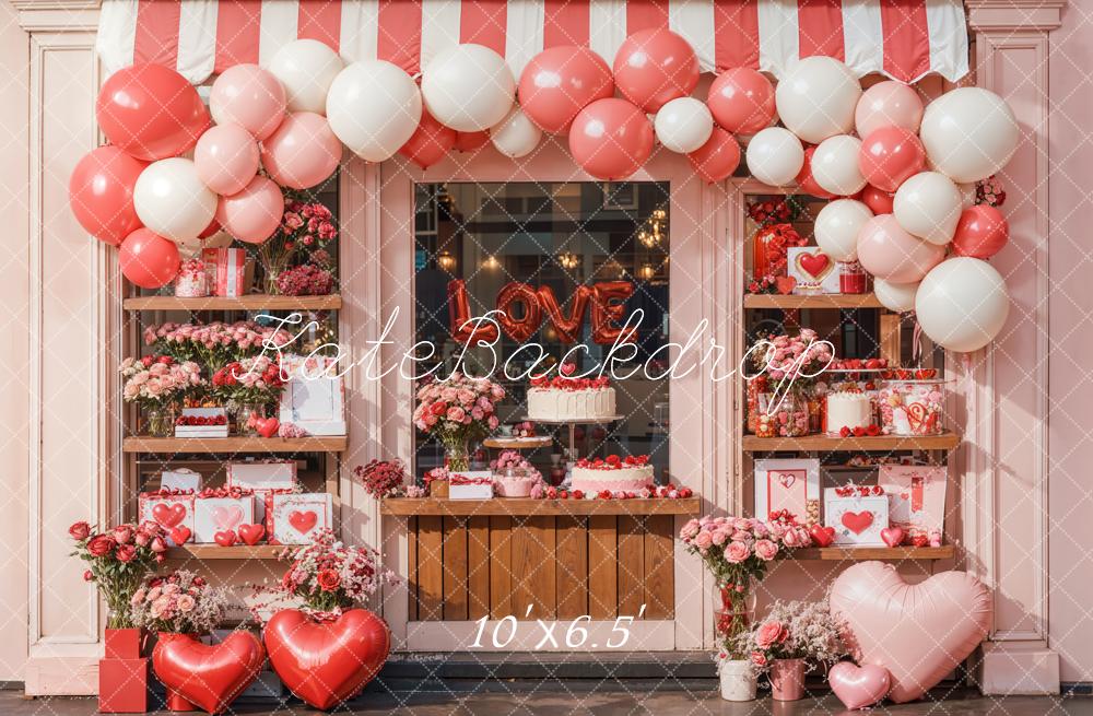 Kate Valentine Balloon Heart Cake Shop Backdrop Designed by Emetselch - Image 4
