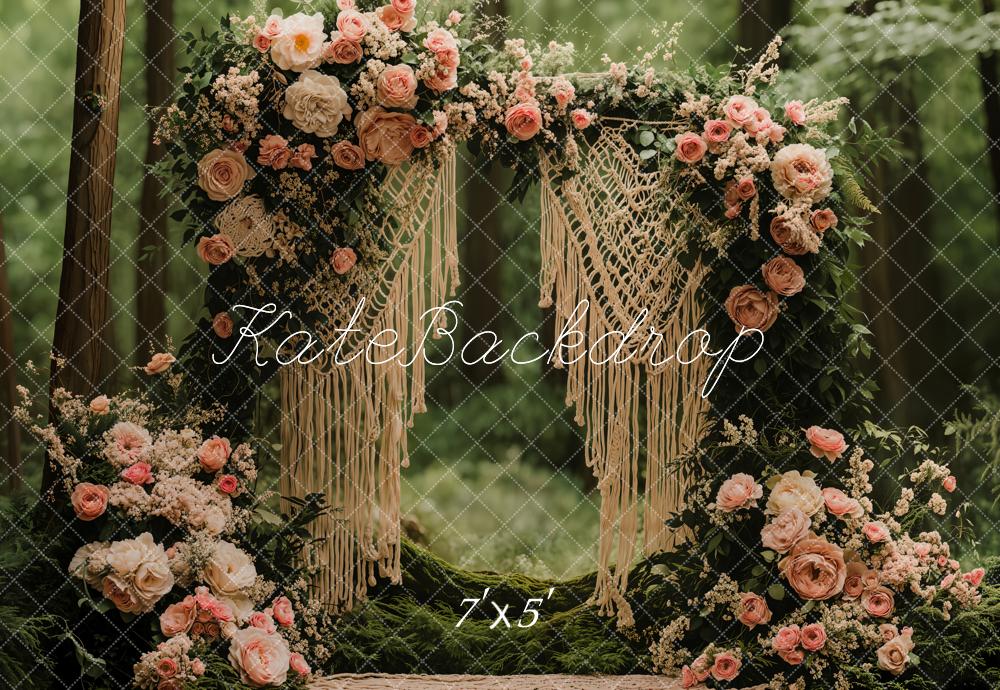 Kate Valentine Boho Floral Arch Forest Backdrop Designed by Emetselch - Image 2