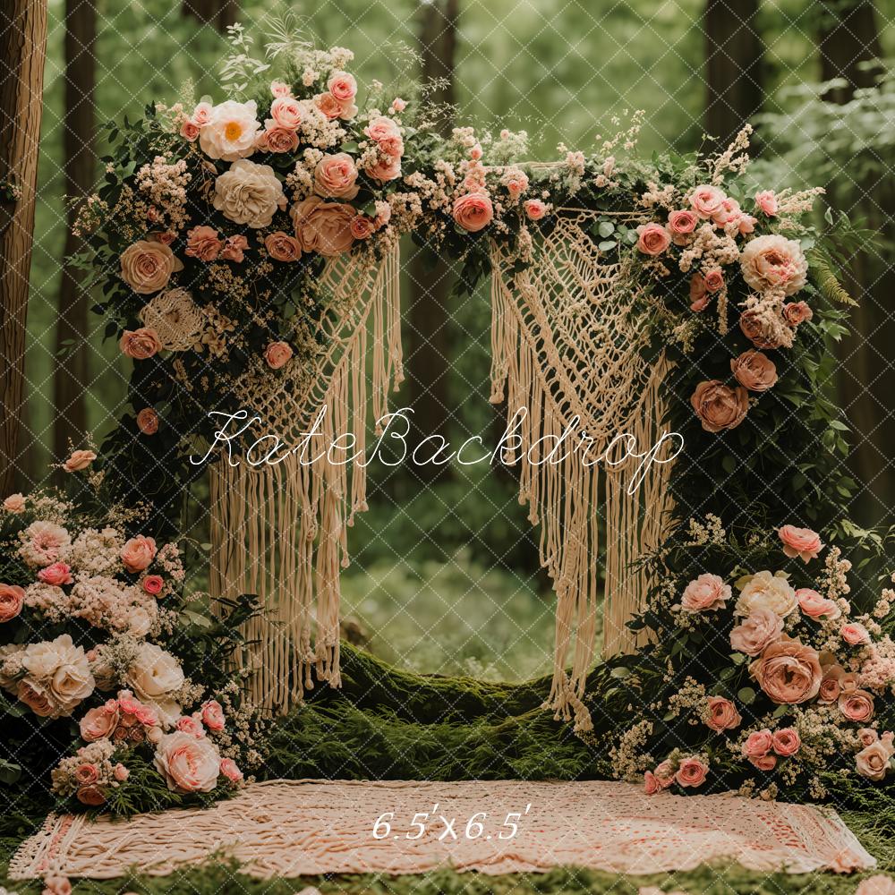 Kate Valentine Boho Floral Arch Forest Backdrop Designed by Emetselch - Image 4