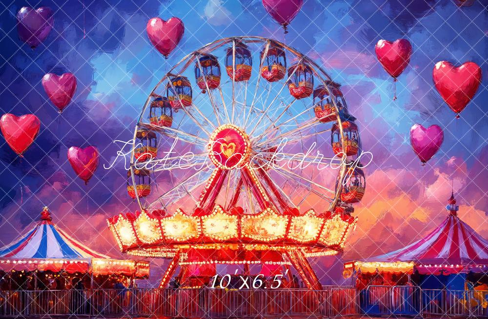 Kate Valentine Carnival Ferris Wheel Carousel Backdrop Designed by Emetselch