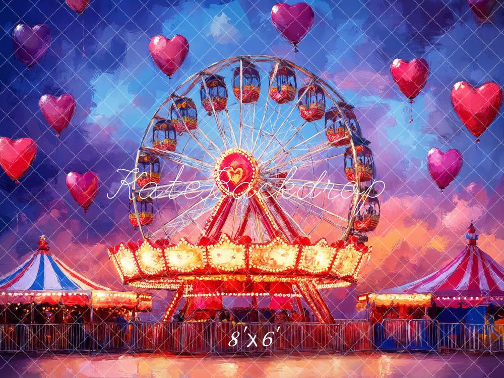 Kate Valentine Carnival Ferris Wheel Carousel Backdrop Designed by Emetselch - Image 3