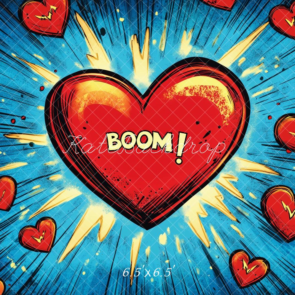 Kate Valentine Comic Heart Explosion Backdrop Designed by Patty Robert - Image 2