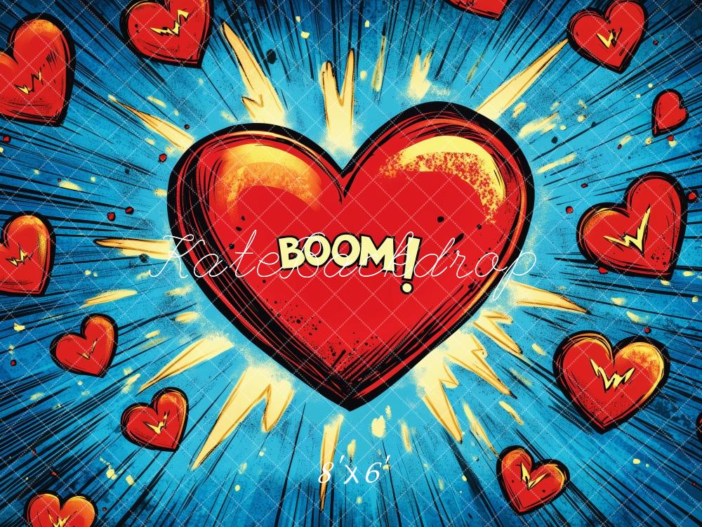 Kate Valentine Comic Heart Explosion Backdrop Designed by Patty Robert - Image 3
