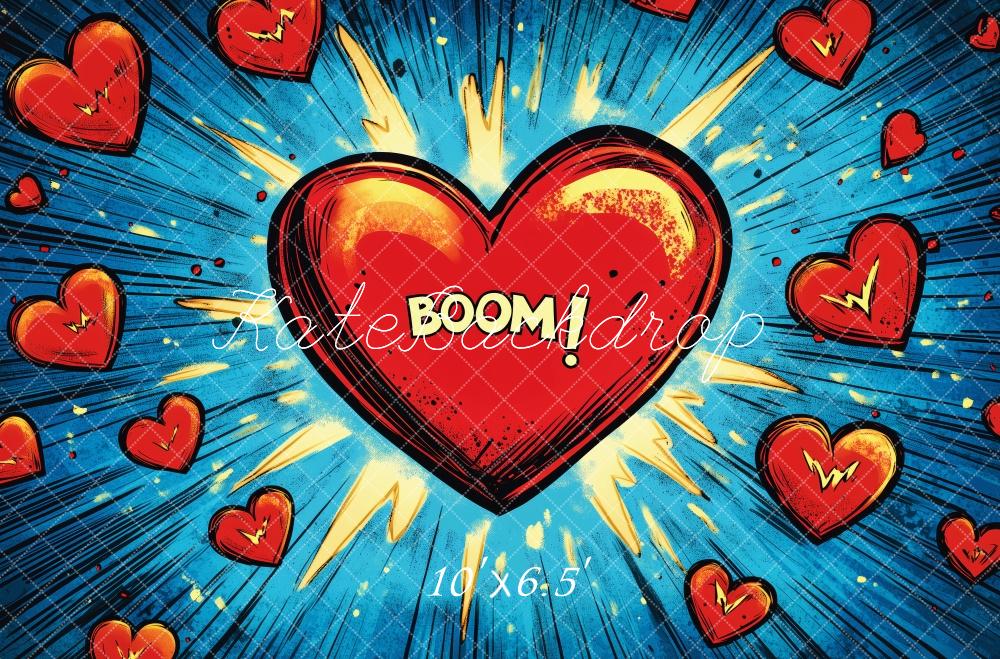 Kate Valentine Comic Heart Explosion Backdrop Designed by Patty Robert - Image 4