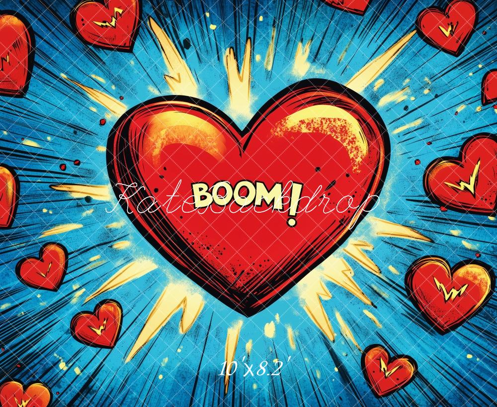 Kate Valentine Comic Heart Explosion Backdrop Designed by Patty Robert - Image 5