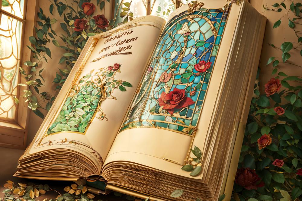 Kate Valentine Fantasy Book Roses Fleece Backdrop Designed by Chain Photography - Image 4