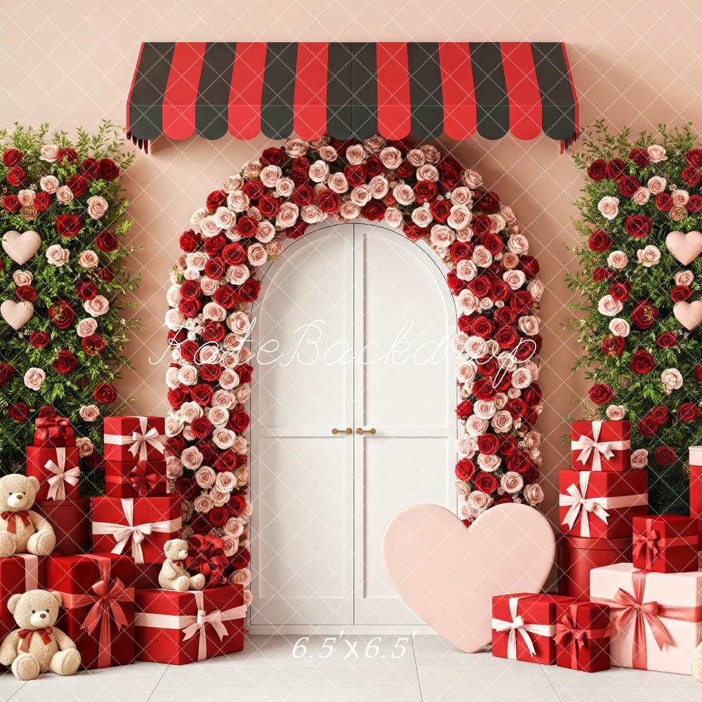 Kate Valentine Floral Arch Heart Gift Boxes Backdrop Designed by Patty Robert - Image 2