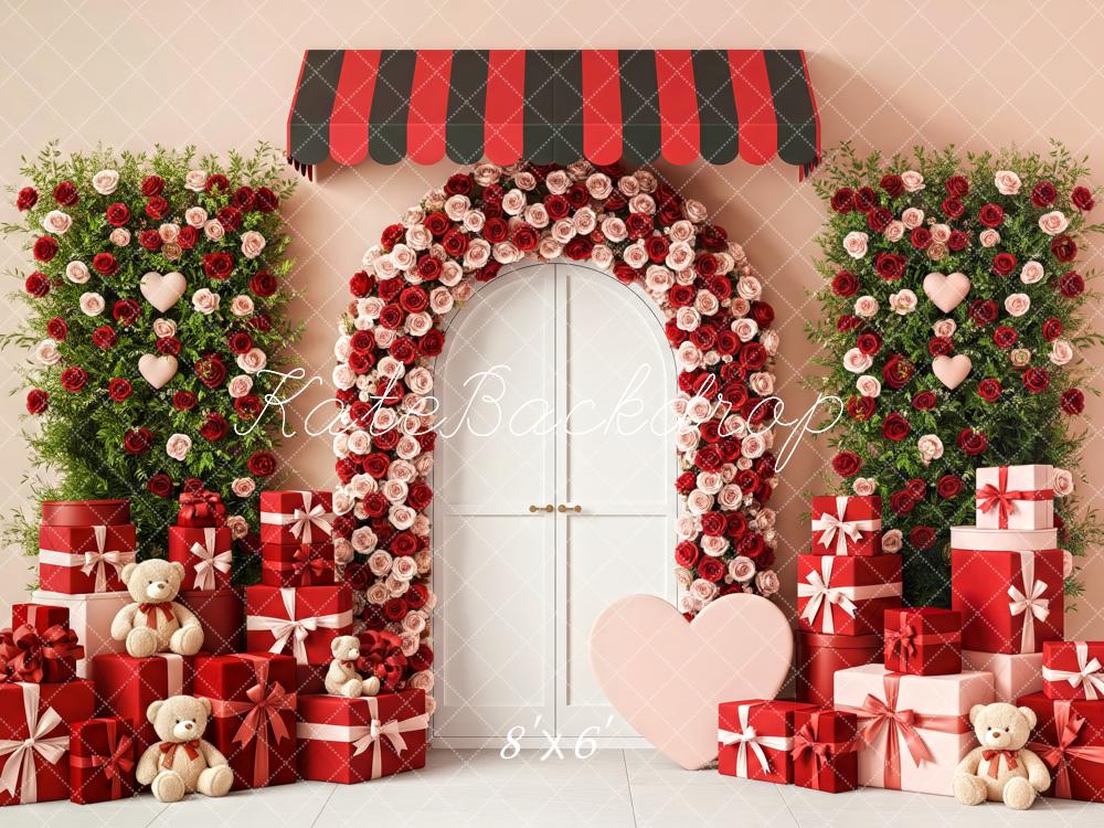 Kate Valentine Floral Arch Heart Gift Boxes Backdrop Designed by Patty Robert - Image 3