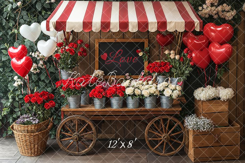 Kate Valentine Floral Cart Heart Balloons Backdrop Designed by Emetselch - Image 8