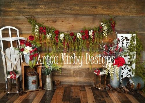Kate Christmas Valentines Floral Rustic Backdrop Designed By Arica Kirby - Image 2